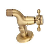 Wall Mounted Vintage Solid Brass Faucet Single Cold Water Tape for Kitchen Sink Mop Pool(Short)