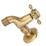 Wall Mounted Vintage Solid Brass Faucet Single Cold Water Tape for Kitchen Sink Mop Pool(Short)