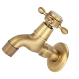 Wall Mounted Vintage Solid Brass Faucet Single Cold Water Tape for Kitchen Sink Mop Pool(Short) - Extra Image