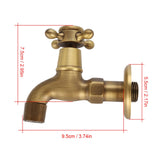 Wall Mounted Vintage Solid Brass Faucet Single Cold Water Tape for Kitchen Sink Mop Pool(Short) - Extra Image