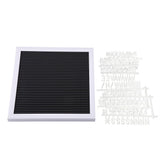 25cm*25cm Message Plastic Letter Board Sign Changeable Letters Numbers Room Decor (White Frame)