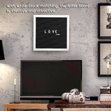 25cm*25cm Message Plastic Letter Board Sign Changeable Letters Numbers Room Decor (White Frame) - Front View