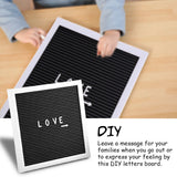 25cm*25cm Message Plastic Letter Board Sign Changeable Letters Numbers Room Decor (White Frame) - 45-Degree Angle