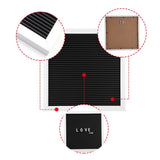25cm*25cm Message Plastic Letter Board Sign Changeable Letters Numbers Room Decor (White Frame) - Rear View