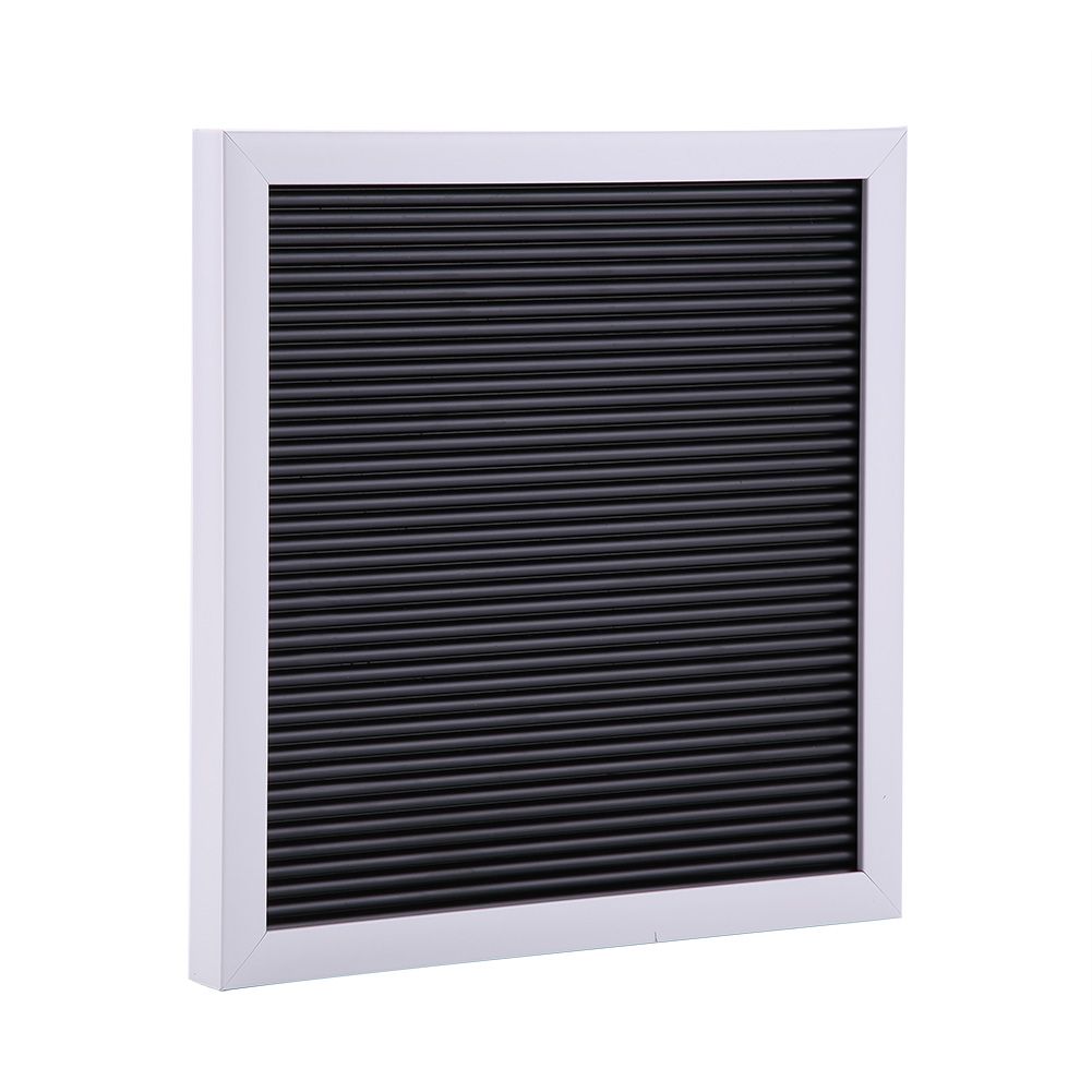 25cm*25cm Message Plastic Letter Board Sign Changeable Letters Numbers Room Decor (White Frame)