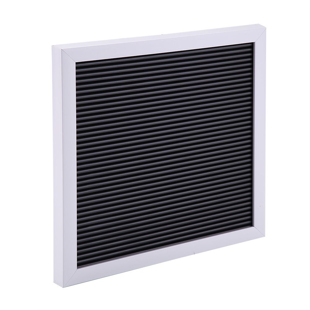 25cm*25cm Message Plastic Letter Board Sign Changeable Letters Numbers Room Decor (White Frame)