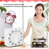 Portable 60 Minutes Count Down Mechanical Timer Baking Kitchen Cooking Tool Food Preparation - 45-Degree Angle