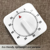 Portable 60 Minutes Count Down Mechanical Timer Baking Kitchen Cooking Tool Food Preparation - Low Angle