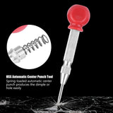 High Speed Steel Automatic Center Punch Spring Loaded Mechanism Marking Punching Tool (#4) - Front View