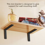 1 Pair Iron Heavy Duty Shelf Wall Brackets for Wooden Storage Organizer Shelves DIY Home Decor - Front View