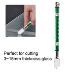 Portable Handheld Wheel Type Glass Cutter with NOn slip Handle for 3~15mm Glass Cutting(Green)