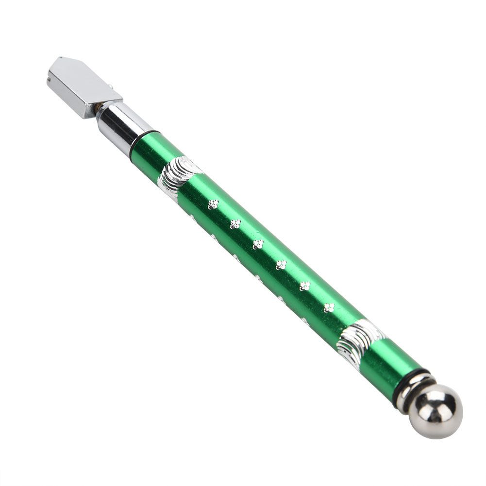 Portable Handheld Wheel Type Glass Cutter with NOn slip Handle for 3~15mm Glass Cutting(Green)