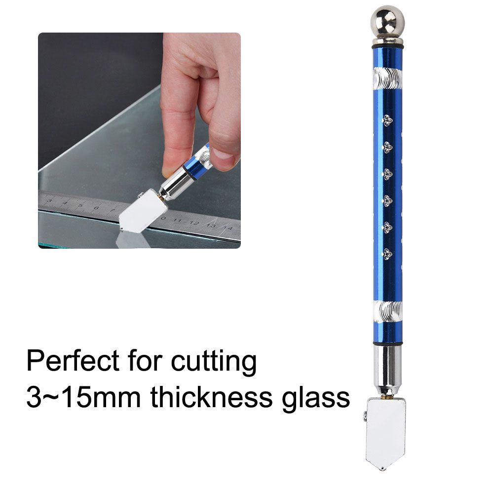 Portable Handheld Wheel Type Glass Cutter with NOn slip Handle for 3~15mm Glass Cutting(Blue)