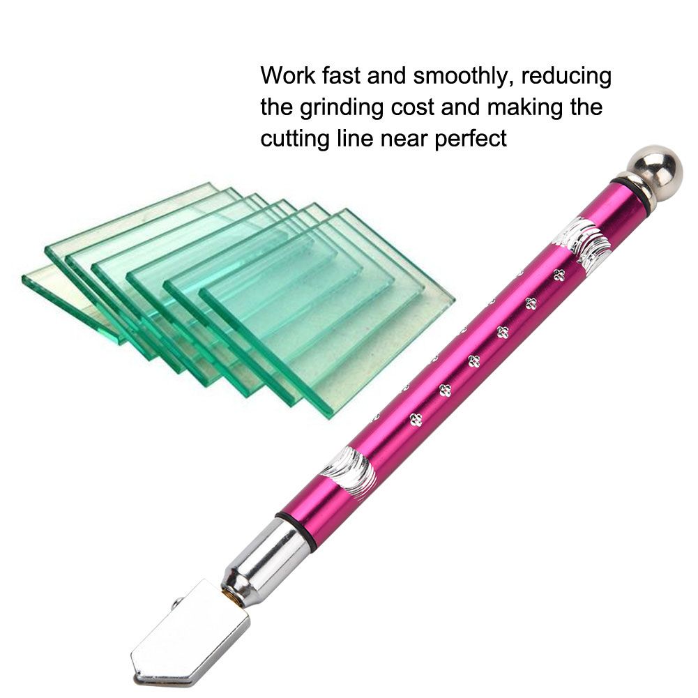 Portable Handheld Wheel Type Glass Cutter with NOn slip Handle for 3~15mm Glass Cutting(Purple)
