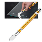 Portable Handheld Wheel Type Glass Cutter with NOn slip Handle for 3~15mm Glass Cutting(Golden) - Front View