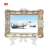 10pcs Folding White Plastic Plate Holders Dish Picture Frame Decorative Display Stand Rack - Rear View