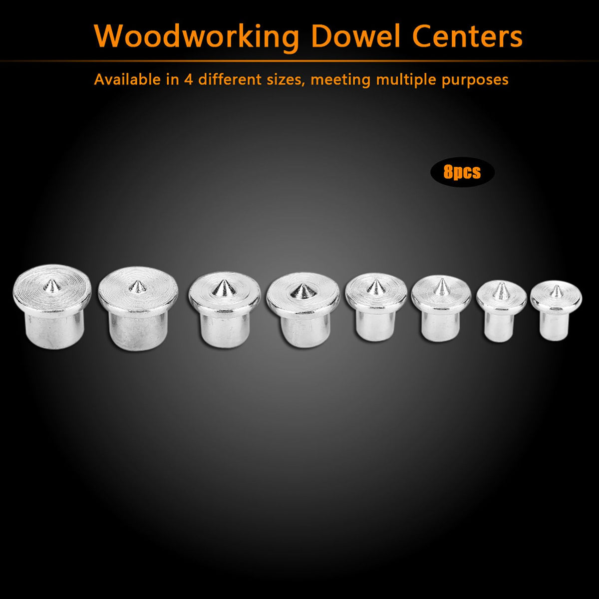8pcs Woodworking Dowel Centers Tenon Alignment Tool Points Marker 6/8/10/12mm (Solid)