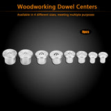 8pcs Woodworking Dowel Centers Tenon Alignment Tool Points Marker 6/8/10/12mm (Hollow)