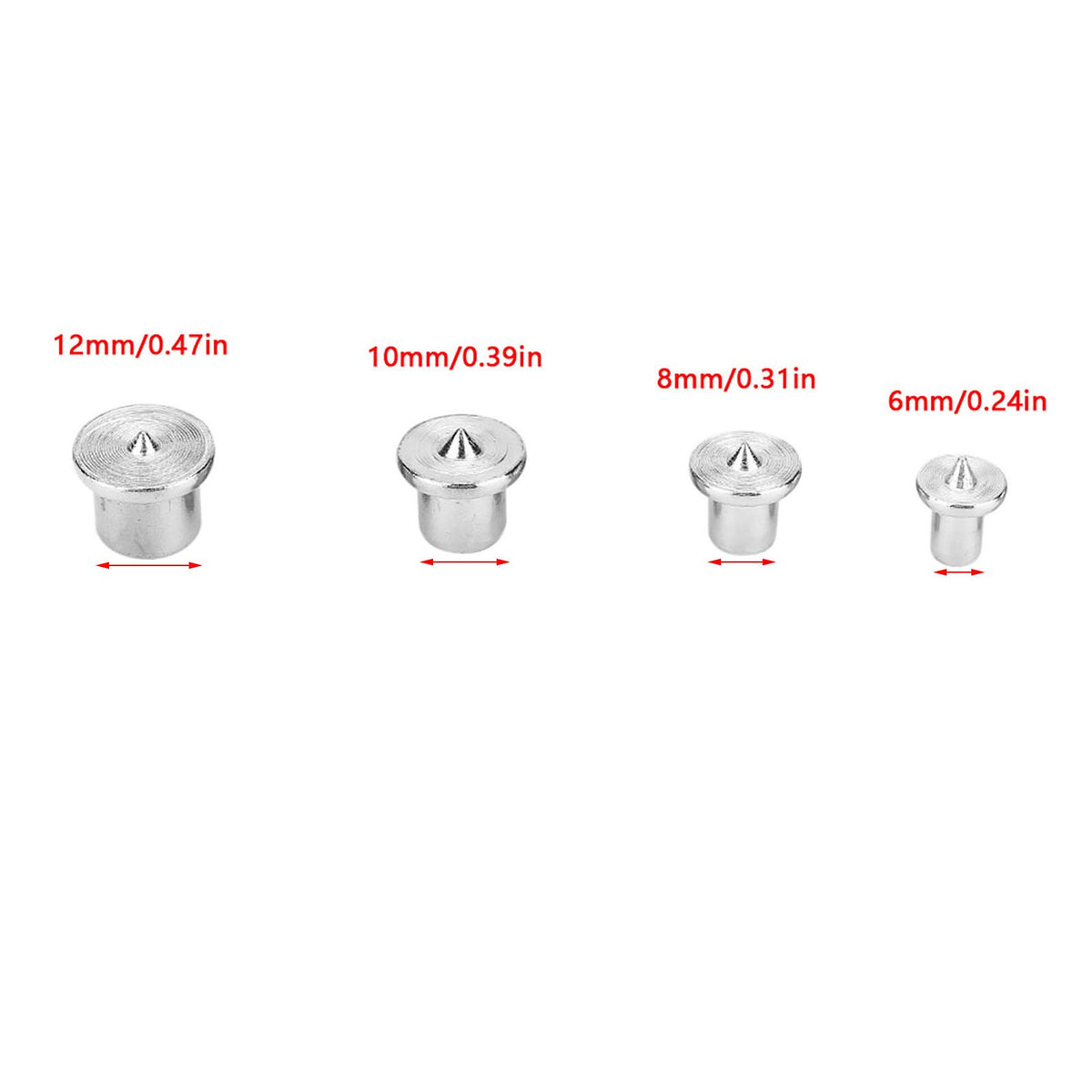 8pcs Woodworking Dowel Centers Tenon Alignment Tool Points Marker 6/8/10/12mm (Hollow)