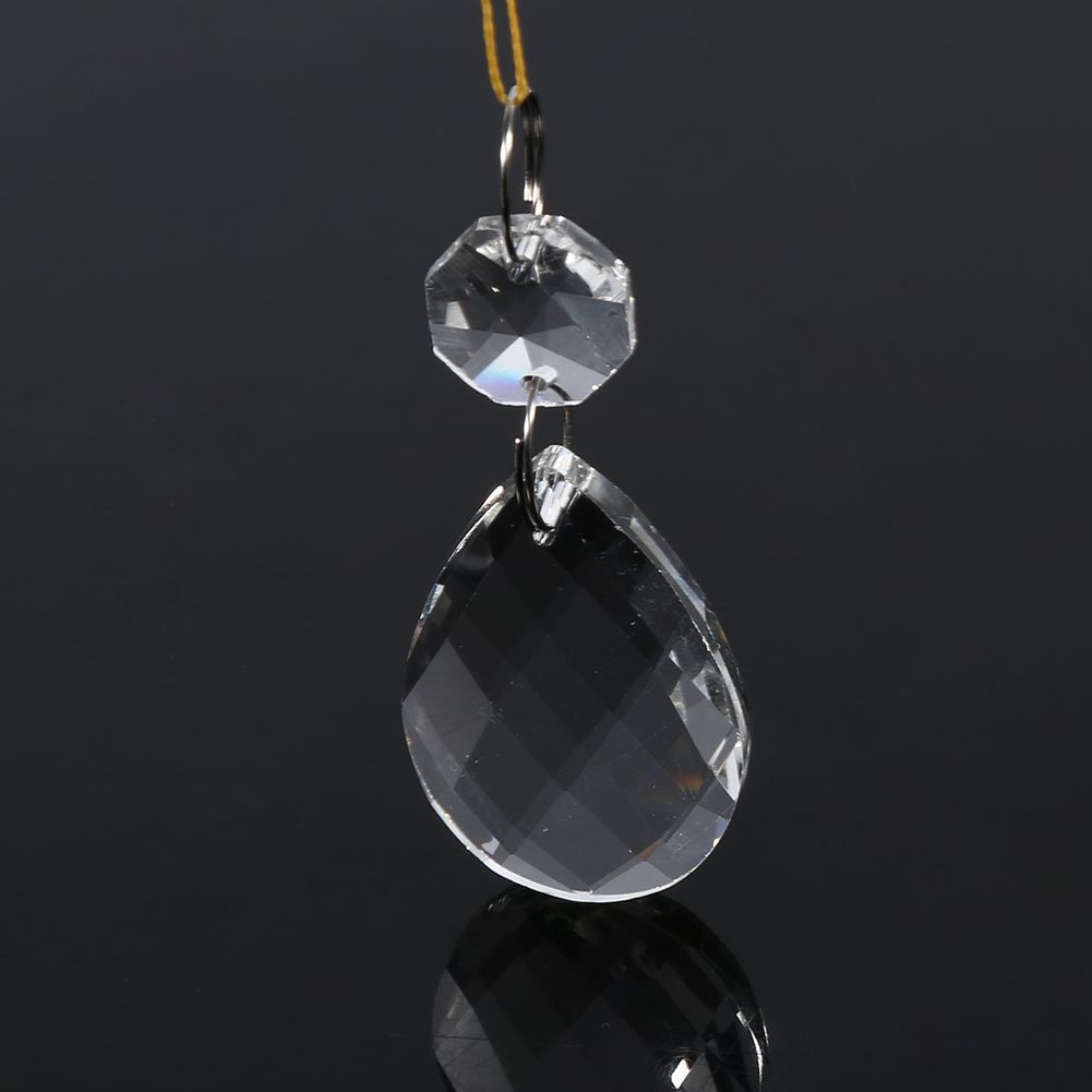 10Pcs Clear Glass Crystal Prisms Chandelier Pendant Light Lamp Part Drops DIY Accessories