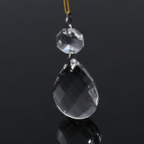 10Pcs Clear Glass Crystal Prisms Chandelier Pendant Light Lamp Part Drops DIY Accessories - Side View