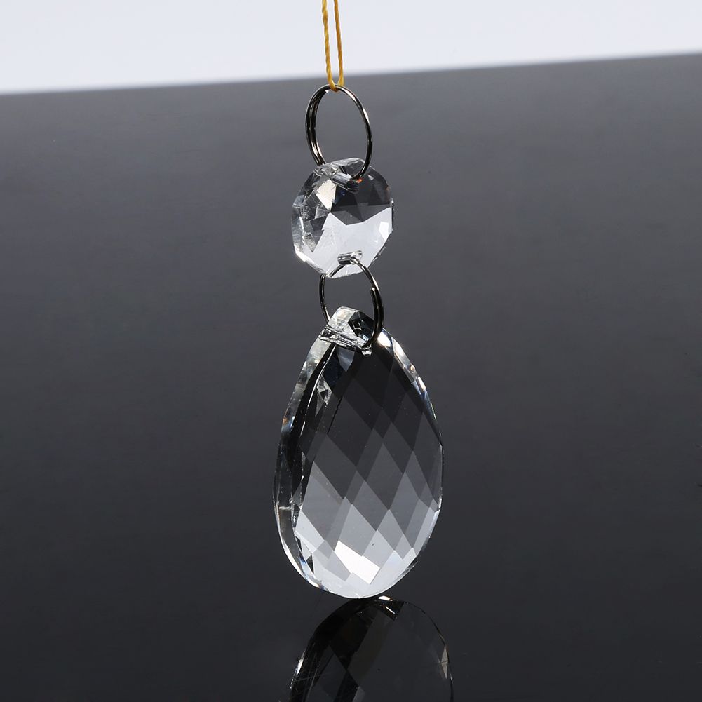 10Pcs Clear Glass Crystal Prisms Chandelier Pendant Light Lamp Part Drops DIY Accessories