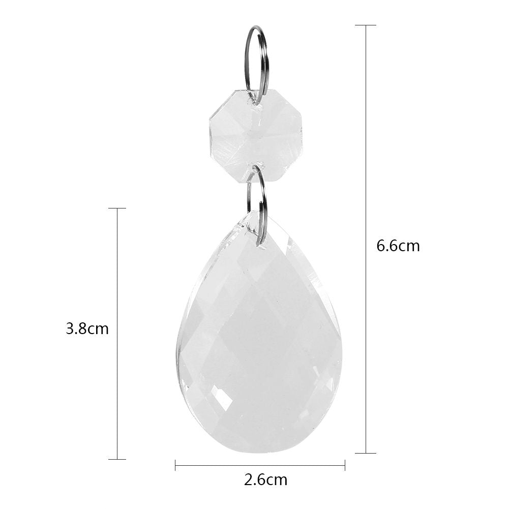 10Pcs Clear Glass Crystal Prisms Chandelier Pendant Light Lamp Part Drops DIY Accessories