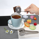 2pcs Kitchen Craft Tool Stainless Steel Round Tea Bag Tongs Squeezer Holder Grip - Extra Image