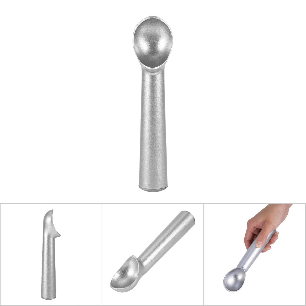 Portable Metal NOn stick Anti feeze Ice Cream Scoop Spoon Kitchen Tool (Matte Silver)