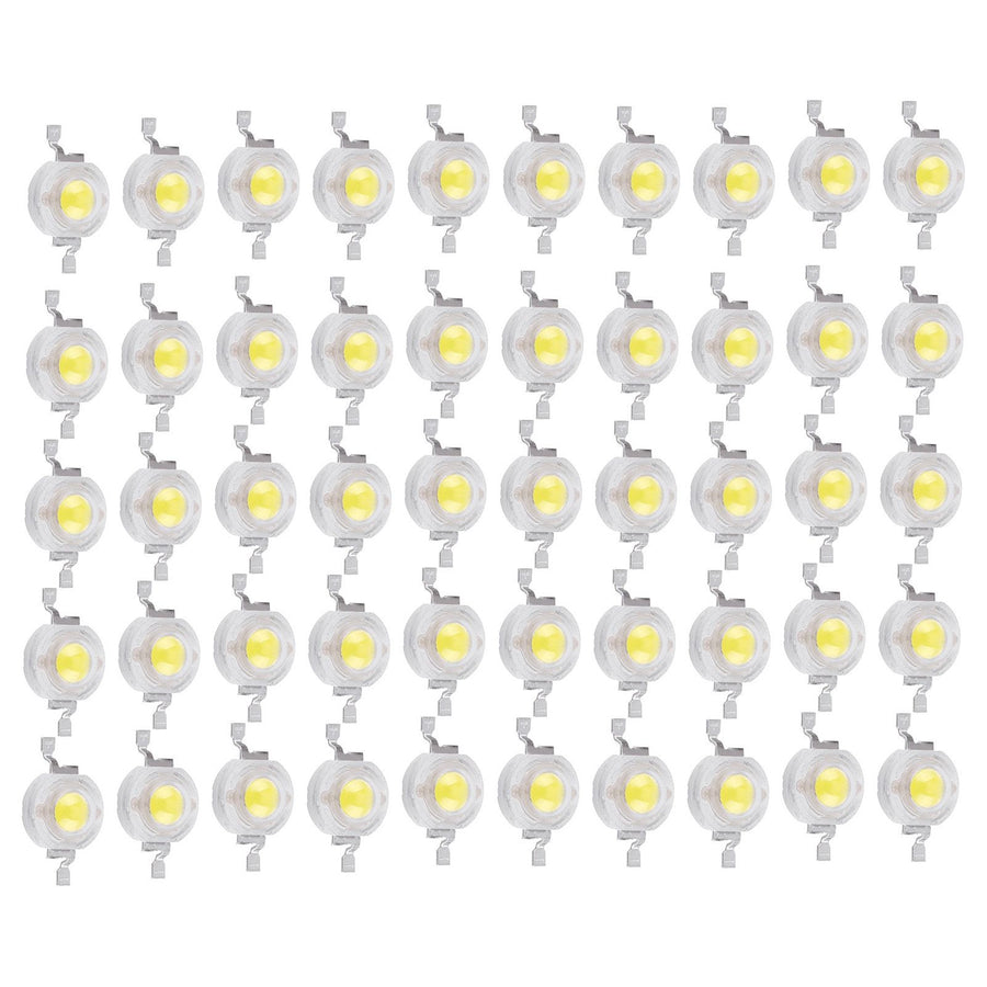 50pcs SMD 1W LED Lamp Bulb Beads Chip For Home Floodlight Spotlight High Power Cool White