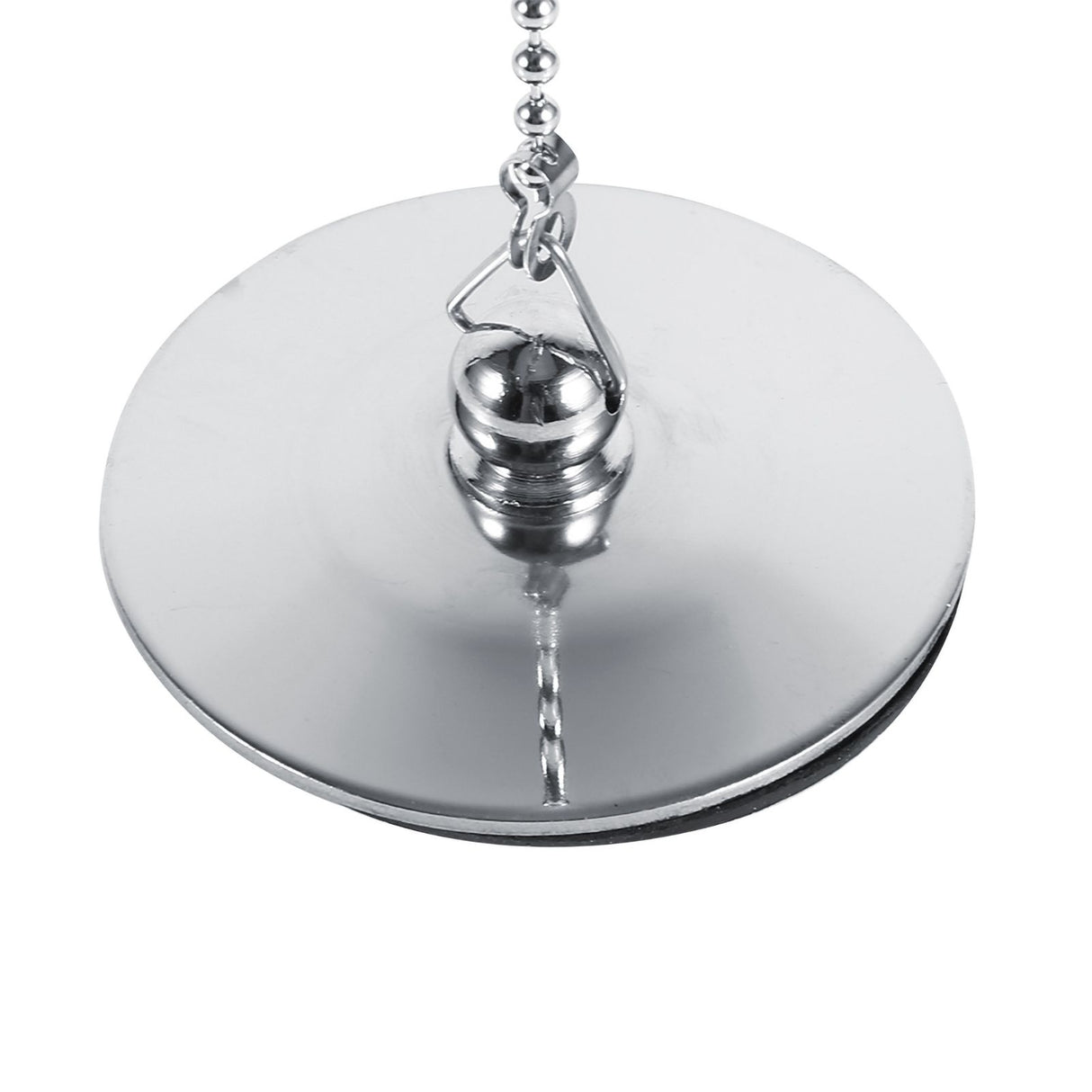 Chrome Kitchen Sink Bathroom Bathtub Drain Cover Stopper Solid Metal Waste Plug With Chain