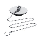 Chrome Kitchen Sink Bathroom Bathtub Drain Cover Stopper Solid Metal Waste Plug With Chain