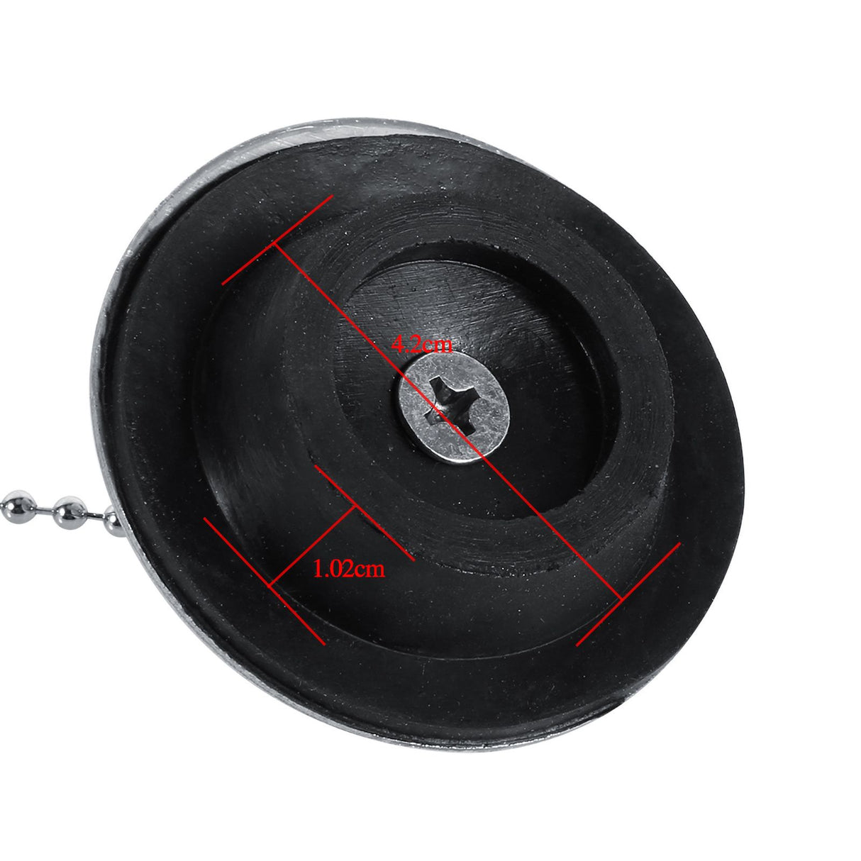 Chrome Kitchen Sink Bathroom Bathtub Drain Cover Stopper Solid Metal Waste Plug With Chain