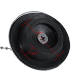 Chrome Kitchen Sink Bathroom Bathtub Drain Cover Stopper Solid Metal Waste Plug With Chain - Close-Up Angle