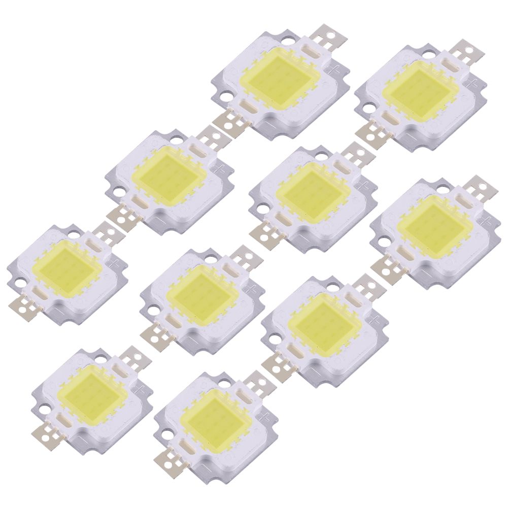 10Pcs 10W LED SMD Chip COB DC 9‑10V For Lamp Flood Light Beads Bulb High Power Cool White