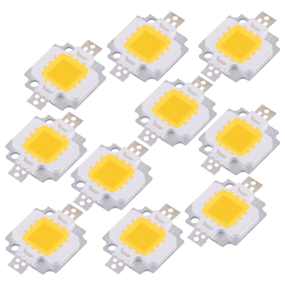 10Pcs 10W LED SMD Chip COB DC 9‑10V For Lamp Flood Light Bulb Replacement Warm White