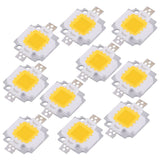 10Pcs 10W LED SMD Chip COB DC 9‑10V For Lamp Flood Light Bulb Replacement Warm White - Top-Down View