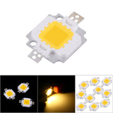 10Pcs 10W LED SMD Chip COB DC 9‑10V For Lamp Flood Light Bulb Replacement Warm White - 45-Degree Angle