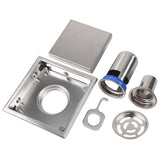 304 Stainless Steel 110 X 110mm Bathroom Shower Tile Insert Square Shower Floor Drain Strainer