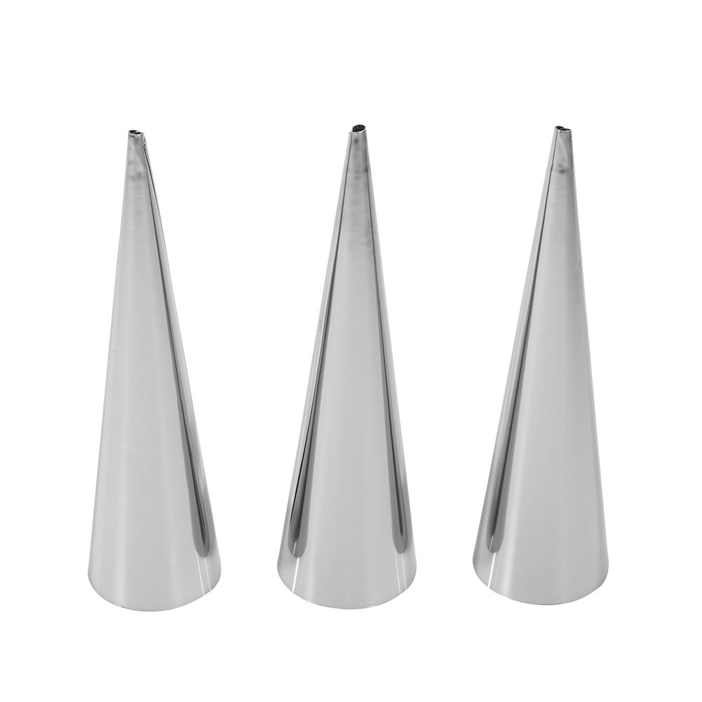 3pcs Pack Stainless Steel NOn Stick Dessert Cannoli Croissant Tubes Baking Tool Mold (L)