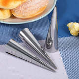 3pcs Pack Stainless Steel NOn Stick Dessert Cannoli Croissant Tubes Baking Tool Mold (L)