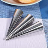 3pcs Pack Stainless Steel NOn Stick Dessert Cannoli Croissant Tubes Baking Tool Mold (L)