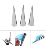 3pcs Pack Stainless Steel NOn Stick Dessert Cannoli Croissant Tubes Baking Tool Mold (L)