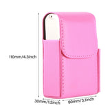 Portable Cigarette Case PU Leather Tobacco Pouch Lighter Holder Storage Box Container Rose Red - Close-Up Angle