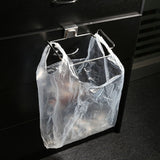 Creative Back Door Stainless Steel Trash Bag Hanging Rack Shelf Storage Hook Kitchen Cabinet - 45-Degree Angle
