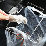 Creative Back Door Stainless Steel Trash Bag Hanging Rack Shelf Storage Hook Kitchen Cabinet - Rear View