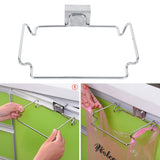 Creative Back Door Stainless Steel Trash Bag Hanging Rack Shelf Storage Hook Kitchen Cabinet