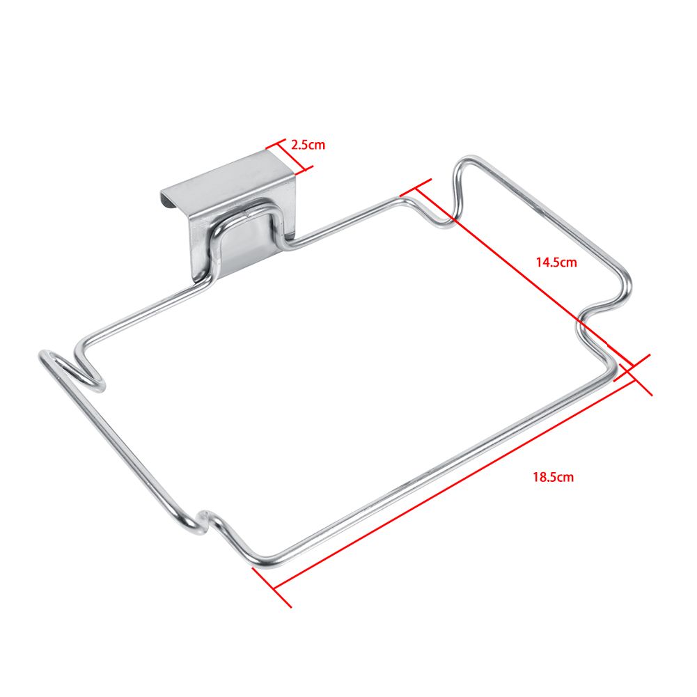 Creative Back Door Stainless Steel Trash Bag Hanging Rack Shelf Storage Hook Kitchen Cabinet