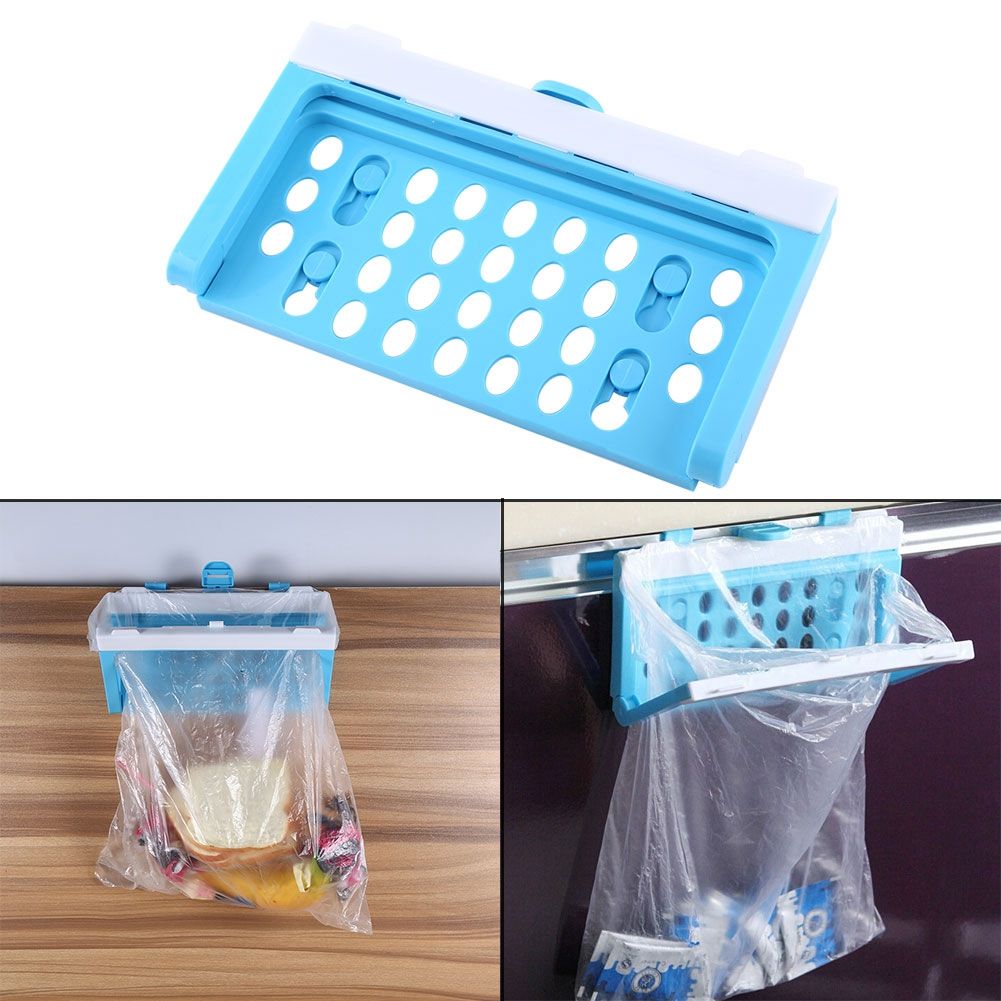 1PC Foldable Plastic Garbage Bag Rack Hanging Trash Rubbish Storage Holder Kitchen Gadgets