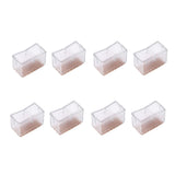 8 Pcs / Set Chair Legs Cover Rectangle Furniture Legs Protector with Rubber Sole(Transparent)